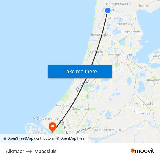 Alkmaar to Maassluis map