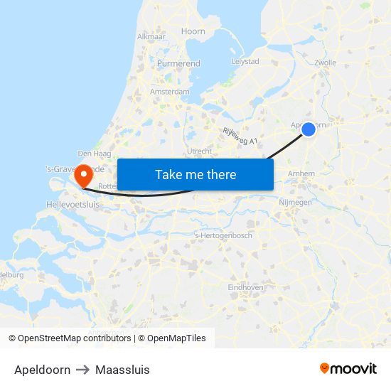 Apeldoorn to Maassluis map