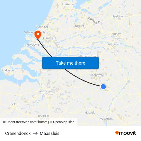 Cranendonck to Maassluis map