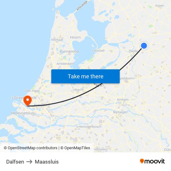 Dalfsen to Maassluis map