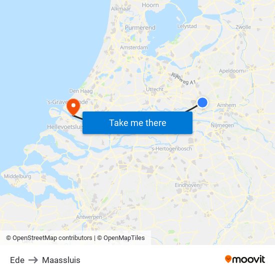 Ede to Maassluis map