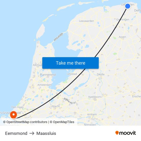 Eemsmond to Maassluis map