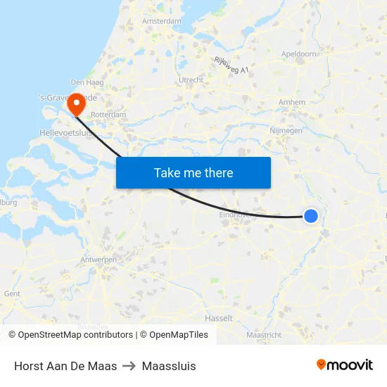 Horst Aan De Maas to Maassluis map