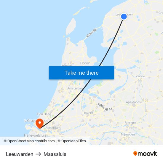 Leeuwarden to Maassluis map