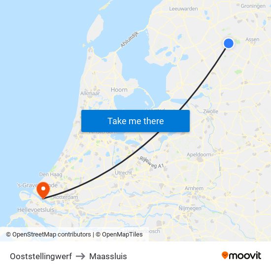 Ooststellingwerf to Maassluis map