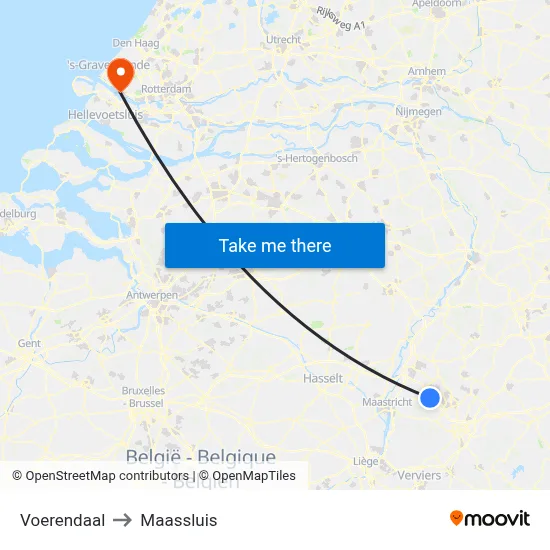 Voerendaal to Maassluis map