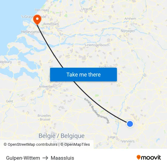 Gulpen-Wittem to Maassluis map