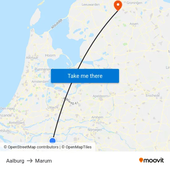 Aalburg to Marum map