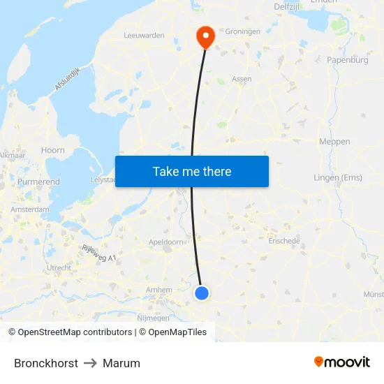 Bronckhorst to Marum map