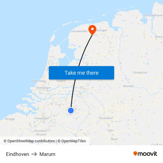 Eindhoven to Marum map