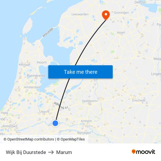 Wijk Bij Duurstede to Marum map