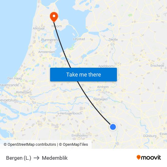 Bergen (L.) to Medemblik map