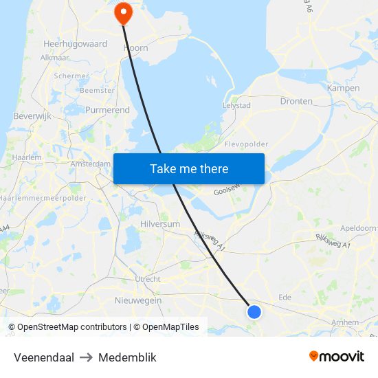 Veenendaal to Medemblik map