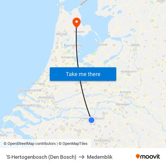 'S-Hertogenbosch (Den Bosch) to Medemblik map