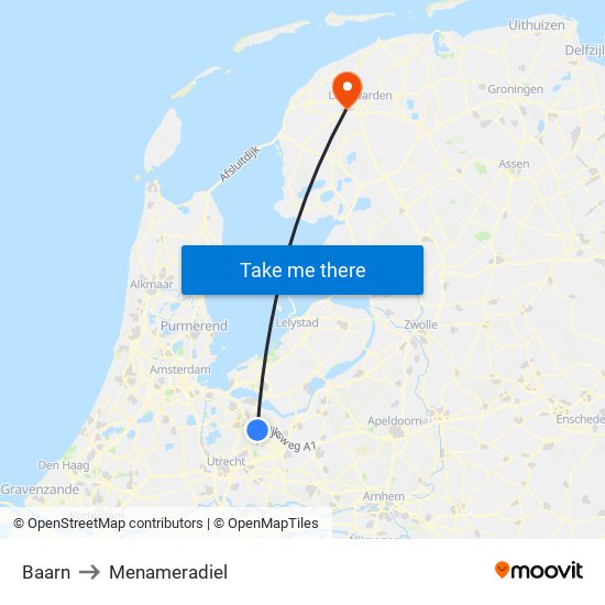 Baarn to Menameradiel map