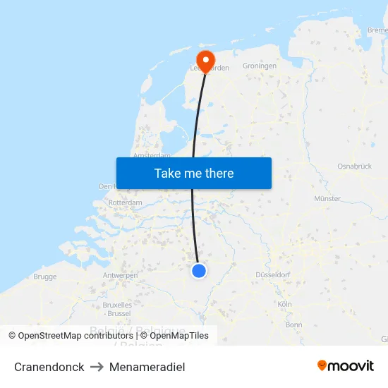 Cranendonck to Menameradiel map