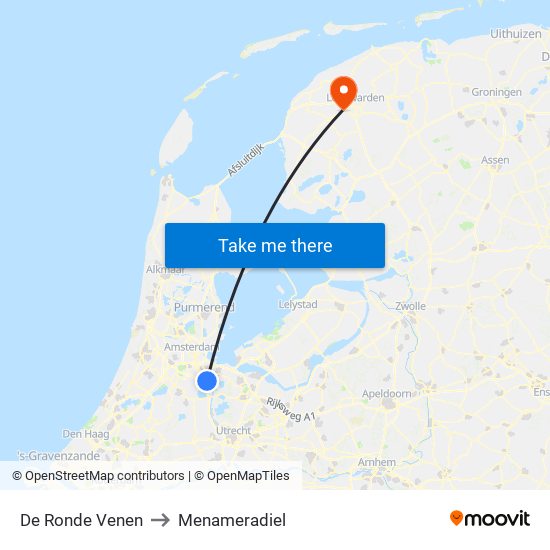 De Ronde Venen to Menameradiel map