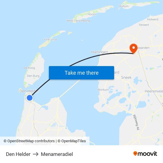 Den Helder to Menameradiel map