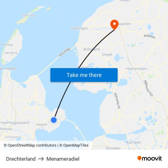 Drechterland to Menameradiel map