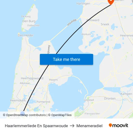 Haarlemmerliede En Spaarnwoude to Menameradiel map
