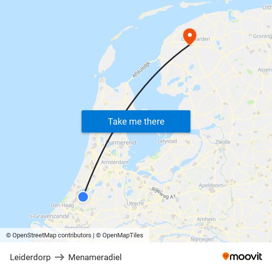 Leiderdorp to Menameradiel map