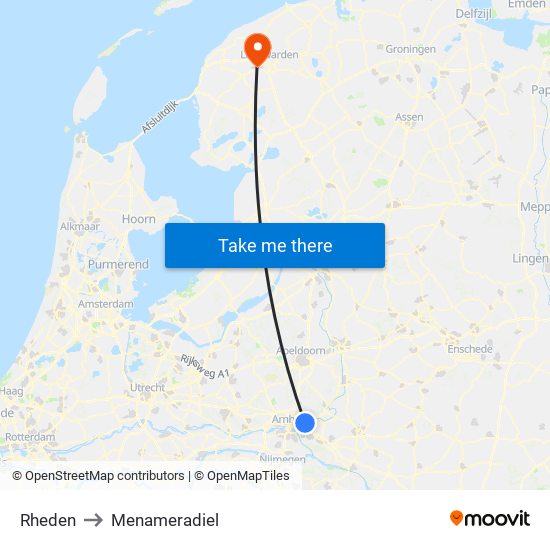Rheden to Menameradiel map