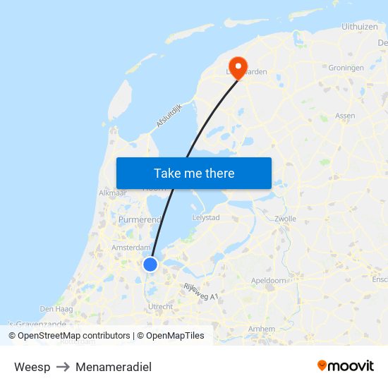 Weesp to Menameradiel map