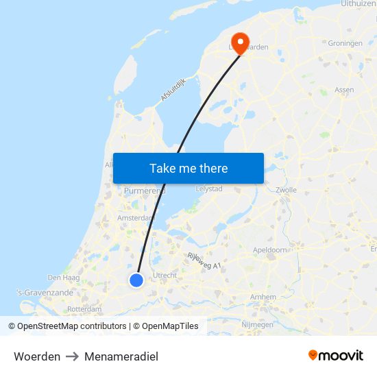 Woerden to Menameradiel map