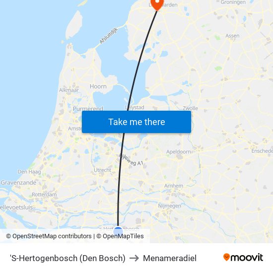 'S-Hertogenbosch (Den Bosch) to Menameradiel map