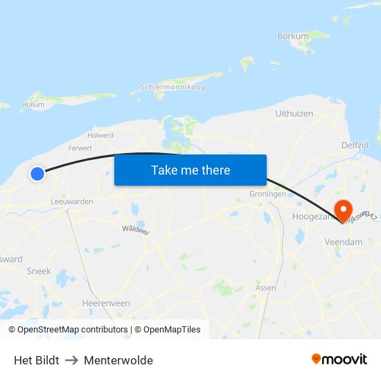 Het Bildt to Menterwolde map