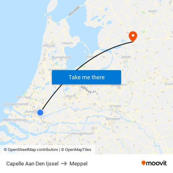 Capelle Aan Den Ijssel to Meppel map