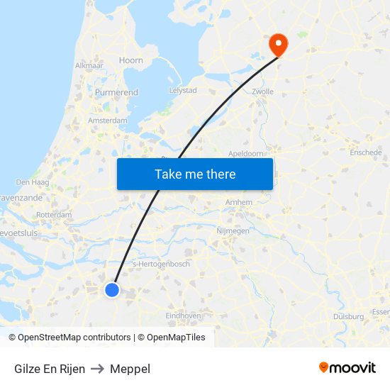 Gilze En Rijen to Meppel map