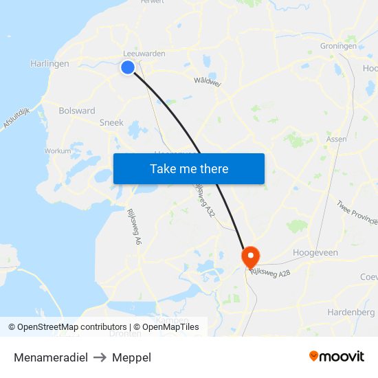 Menameradiel to Meppel map