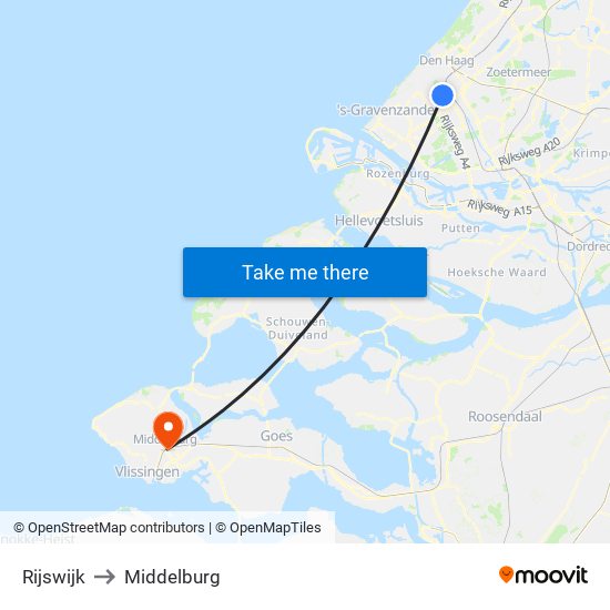 Rijswijk to Middelburg map