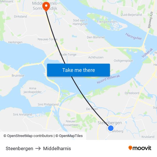 Steenbergen to Middelharnis map