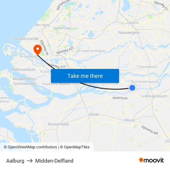 Aalburg to Midden-Delfland map