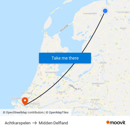 Achtkarspelen to Midden-Delfland map