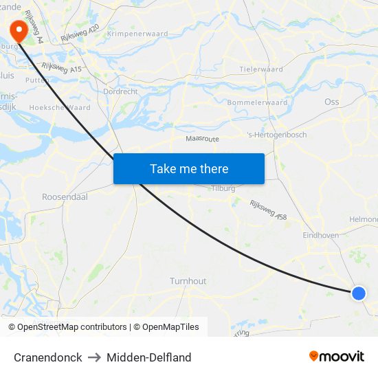 Cranendonck to Midden-Delfland map