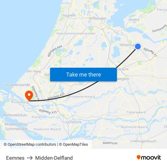 Eemnes to Midden-Delfland map