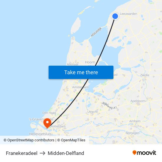Franekeradeel to Midden-Delfland map