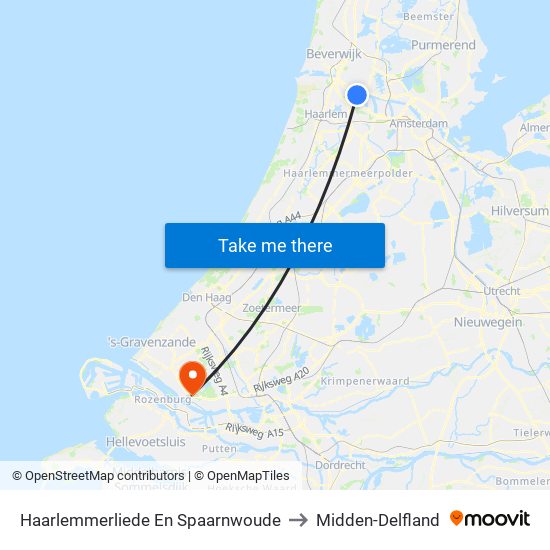 Haarlemmerliede En Spaarnwoude to Midden-Delfland map