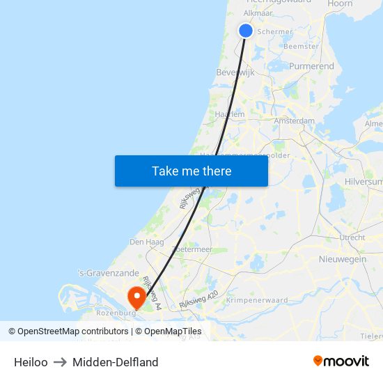 Heiloo to Midden-Delfland map