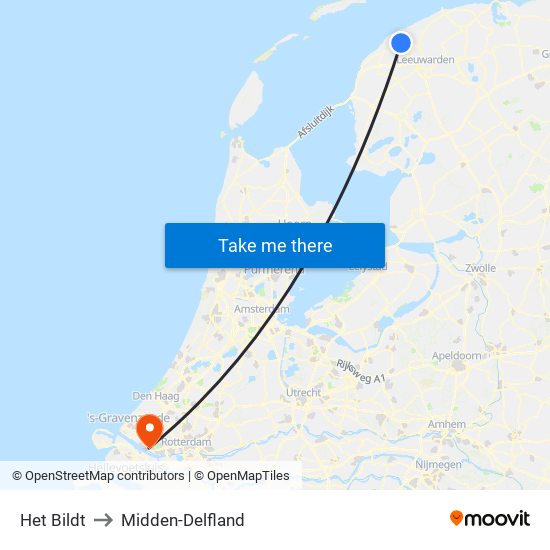 Het Bildt to Midden-Delfland map