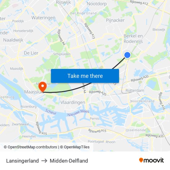 Lansingerland to Midden-Delfland map