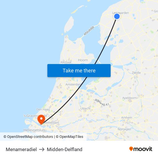 Menameradiel to Midden-Delfland map