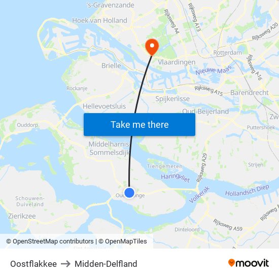 Oostflakkee to Midden-Delfland map