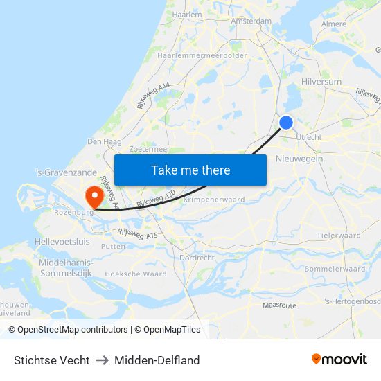 Stichtse Vecht to Midden-Delfland map