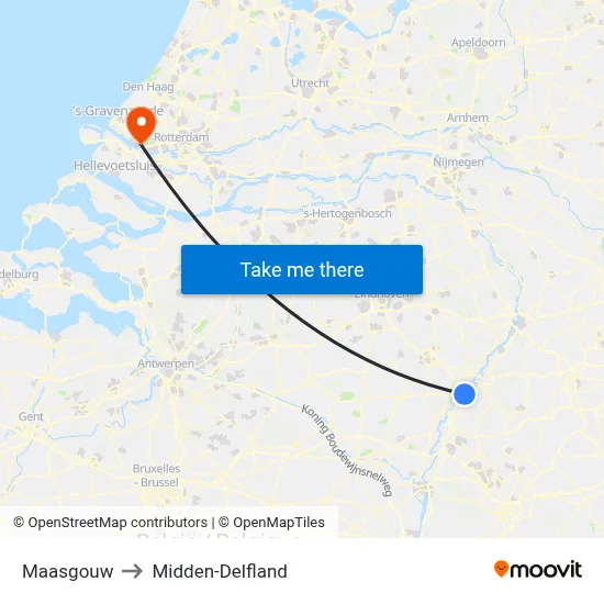 Maasgouw to Midden-Delfland map