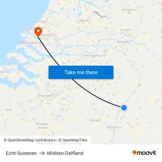 Echt-Susteren to Midden-Delfland map