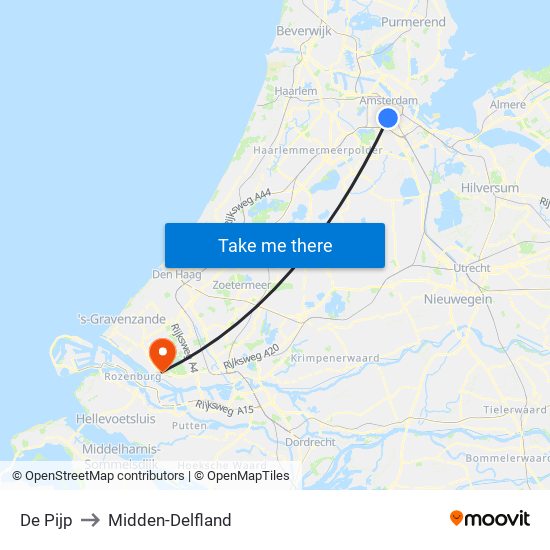 De Pijp to Midden-Delfland map